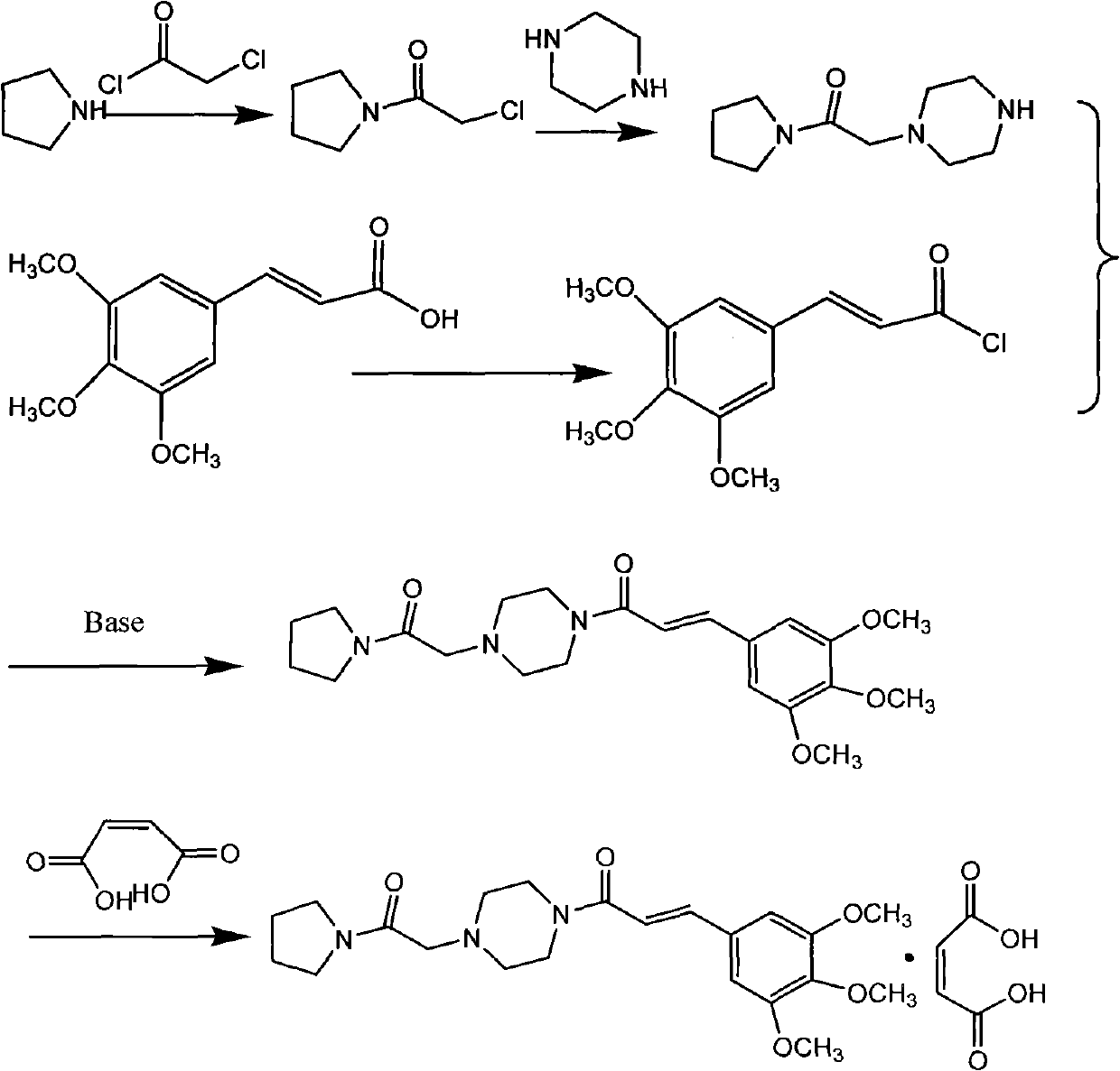 Preparation method of cinepazide maleate