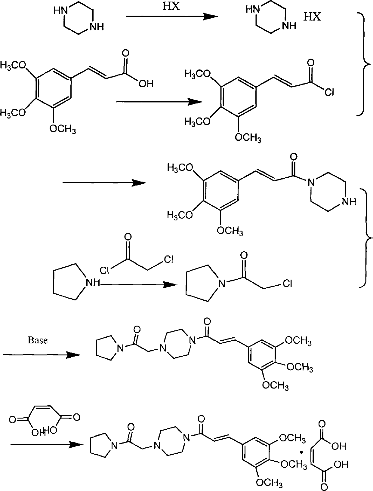 Preparation method of cinepazide maleate