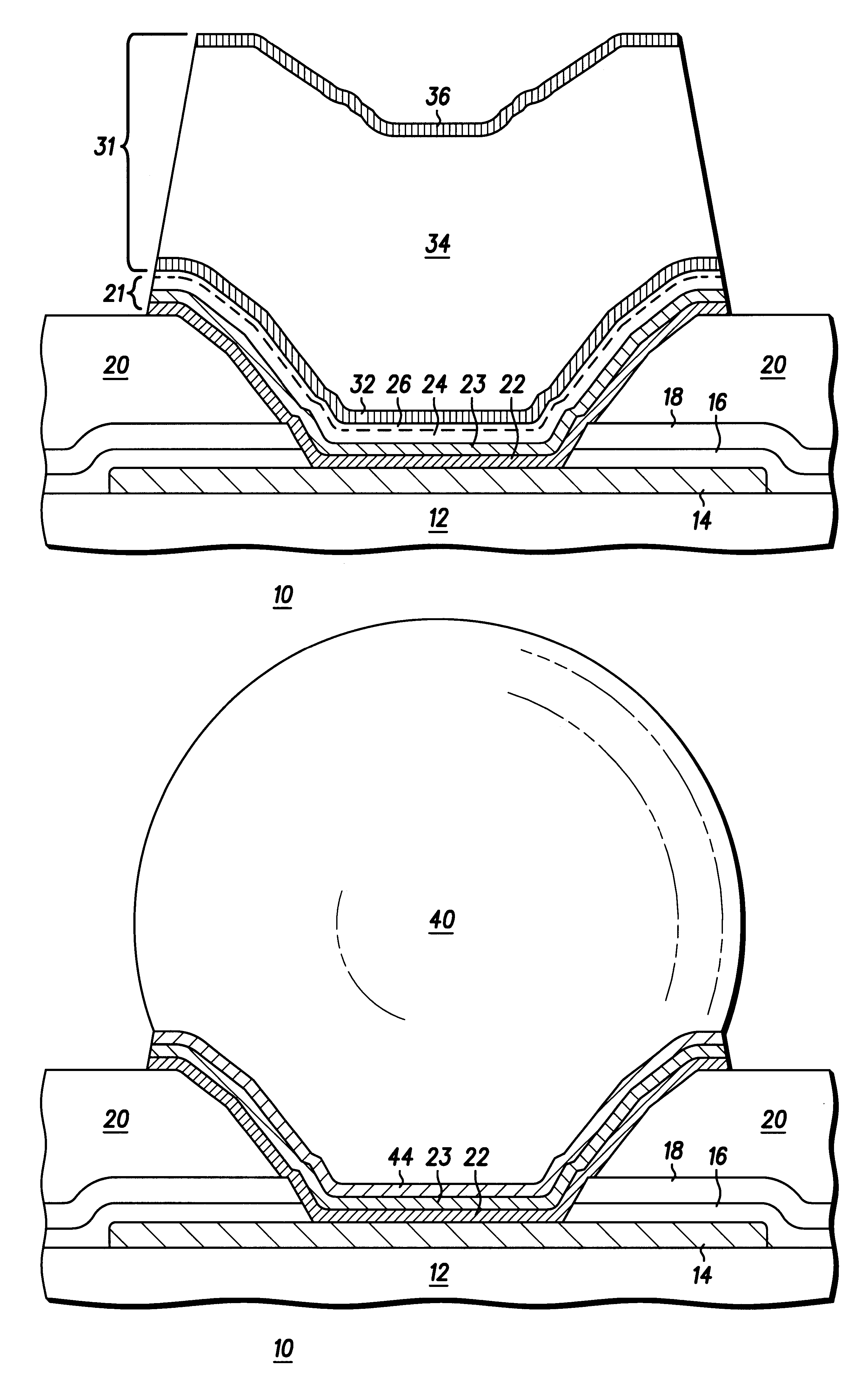 Method of forming a semiconductor device having conductive bumps without using gold