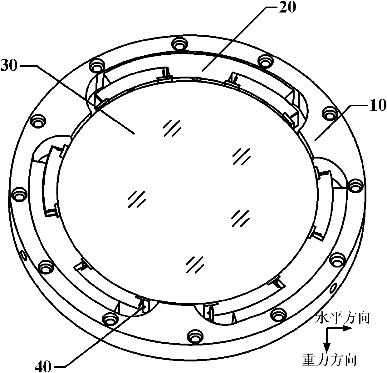 Optical element fixing device and installation method thereof