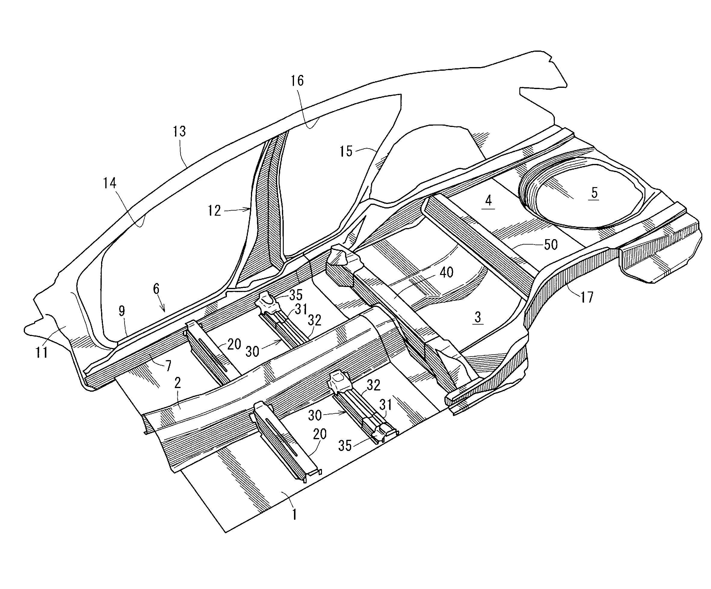 Lower vehicle-body structure of vehicle