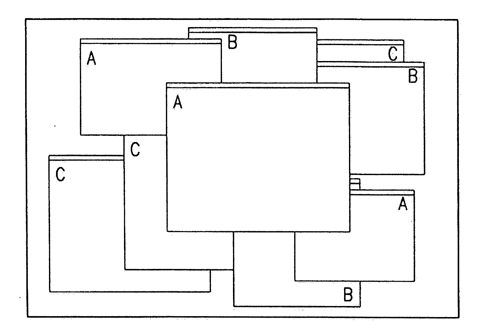 Computer Interface Having A Virtual Single-Layer Mode For Viewing Overlapping Objects