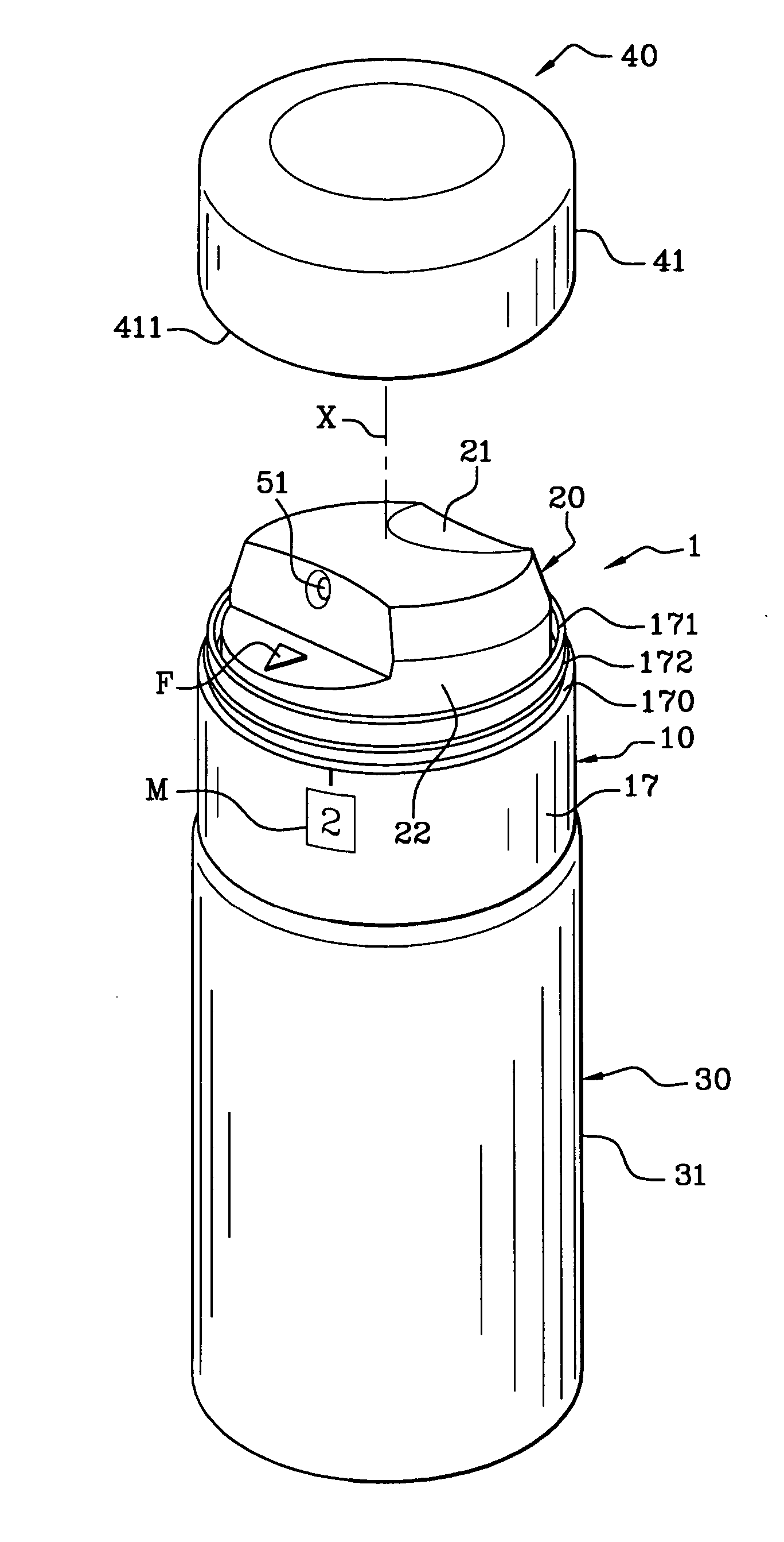 Product dispensing head and packaging with variable flow