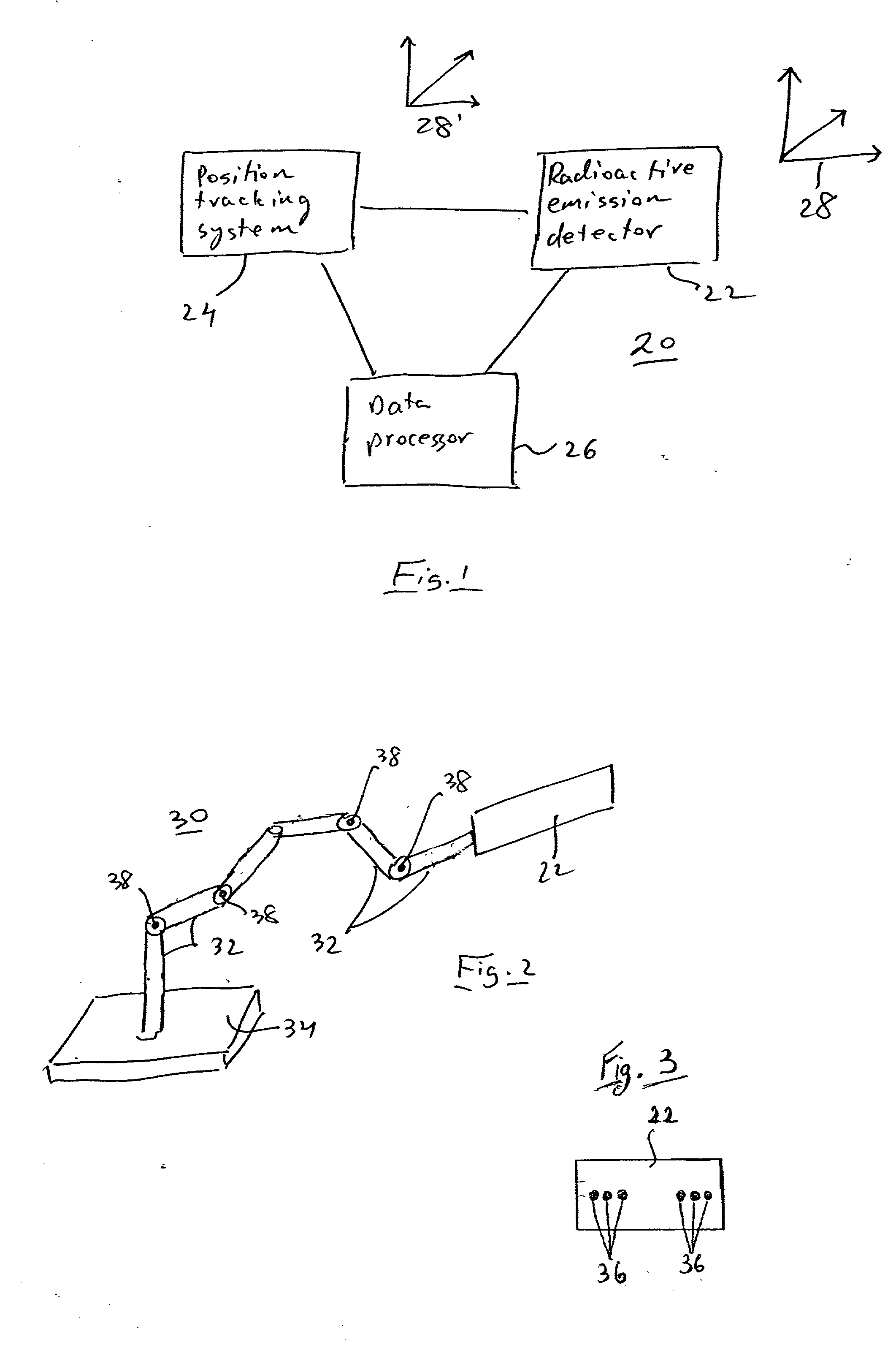 Radioactive emission detector equipped with a position tracking system and utilization thereof with medical systems and in medical procedures