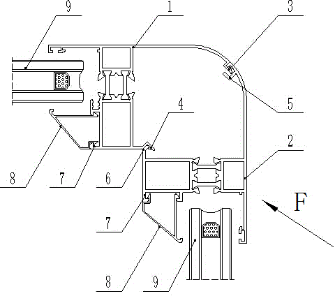 Novel bridge cutoff aluminum profile of steering frame