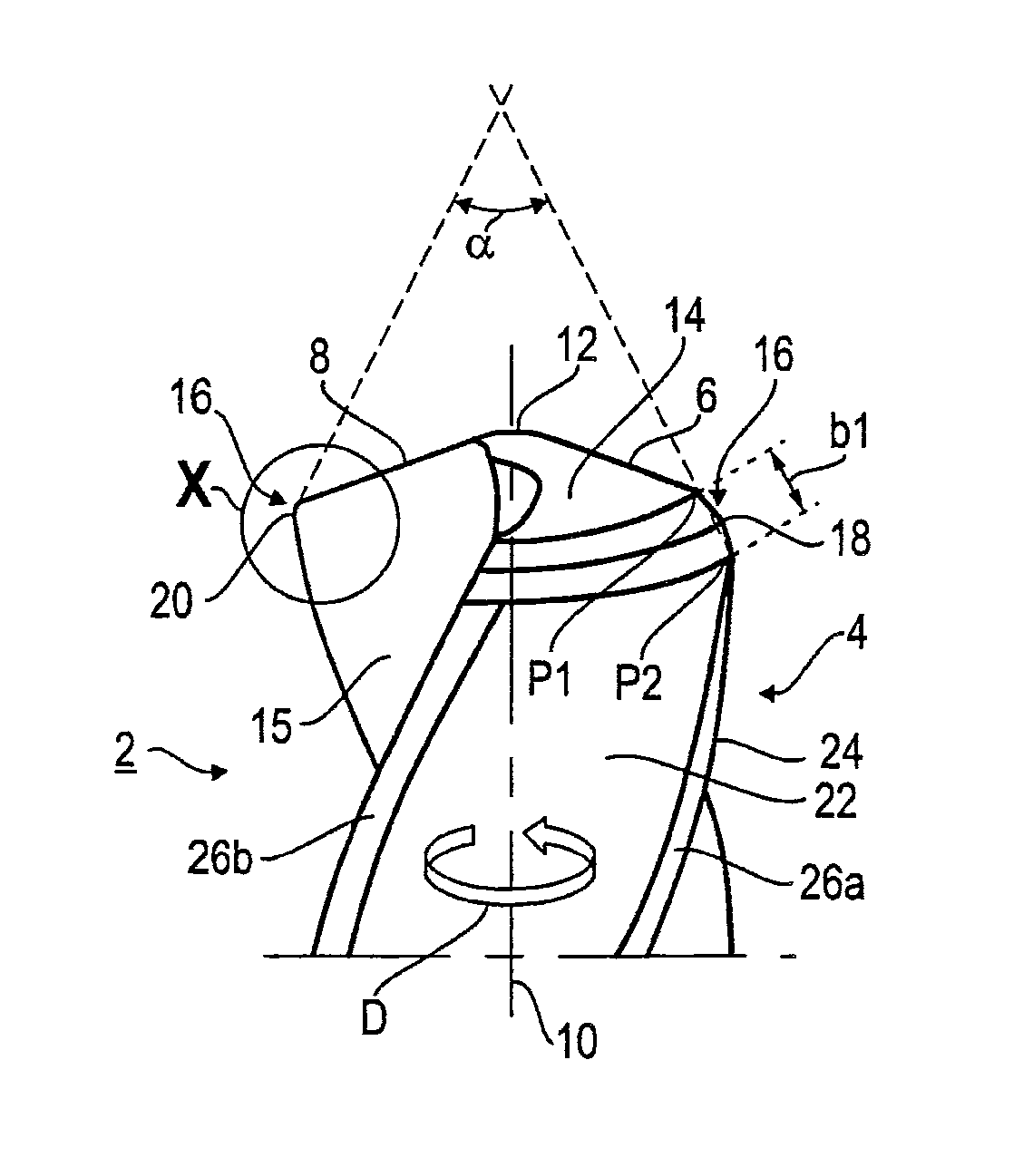 Rotary tool, in particular a drill