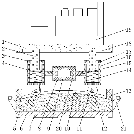 Damping base of generator set