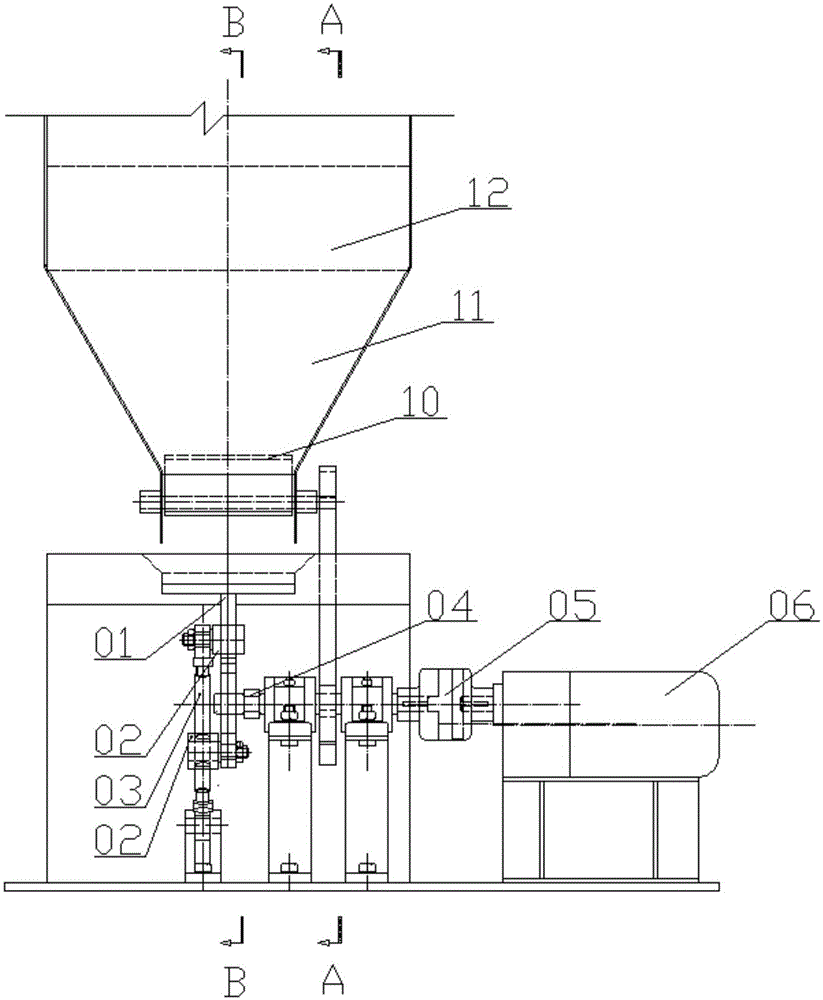 Feeding device for small biomass granular fuel boiler