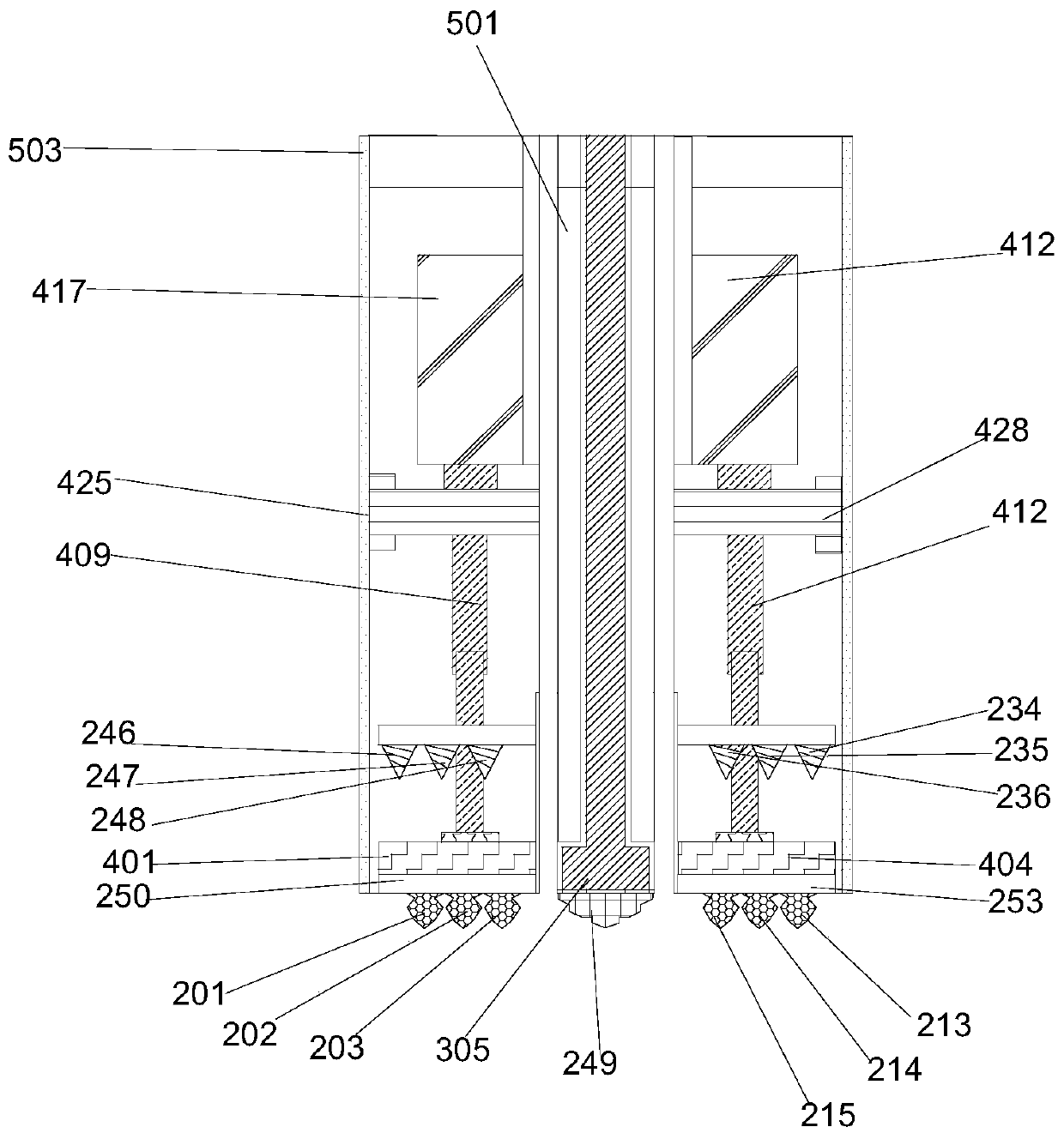 Magnetic conversion type intelligent tool change drilling and cutting device for soft and hard formations