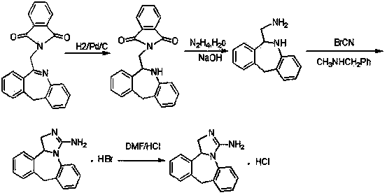 Preparation method of epinastine hydrochloride and intermediate thereof