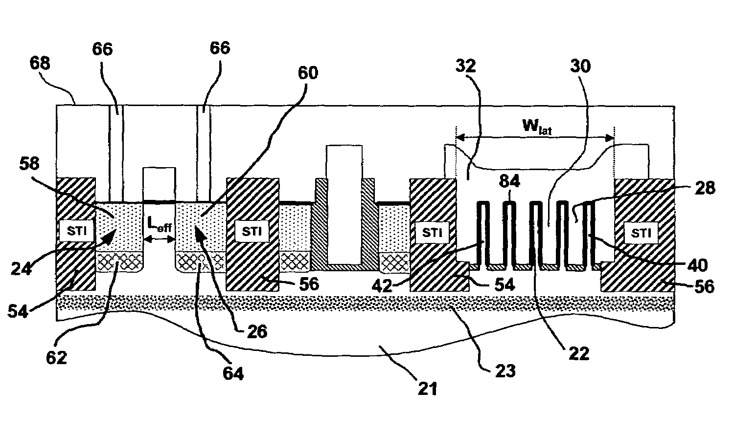 Fully-depleted castellated gate MOSFET device and method of manufacture thereof