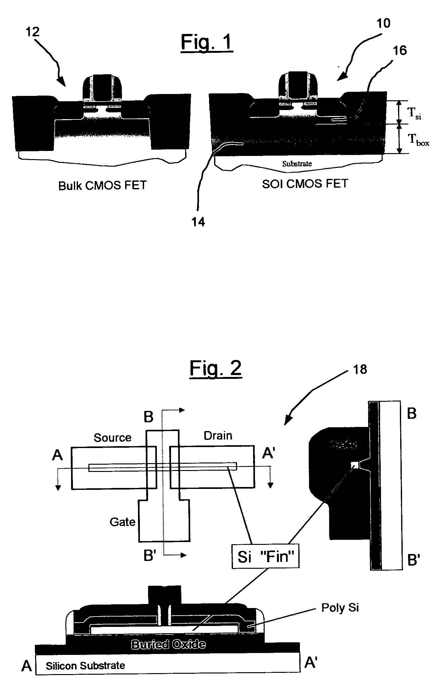 Fully-depleted castellated gate MOSFET device and method of manufacture thereof