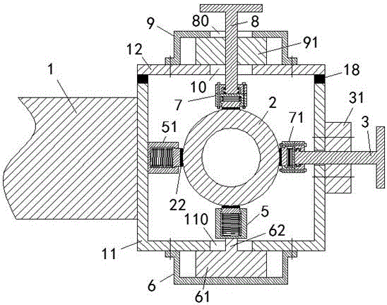 Sealed type pipeline supporting device