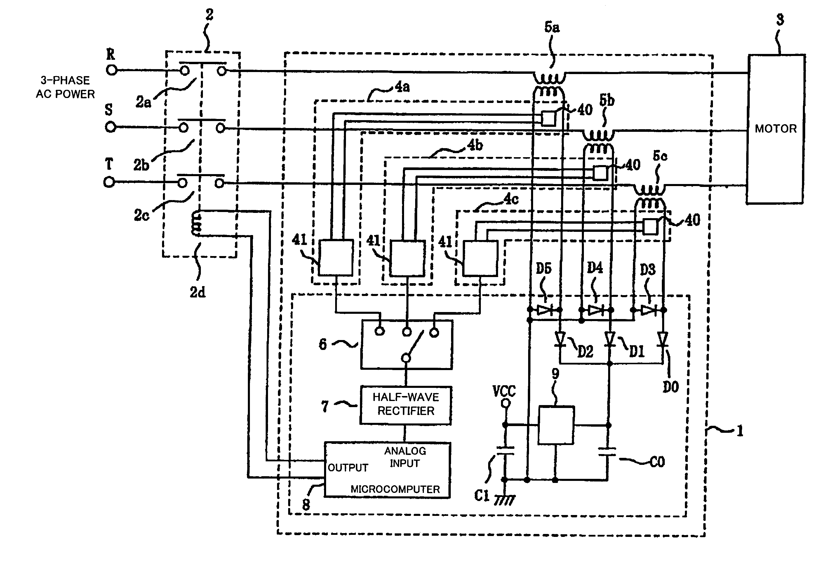 Overload current protection device using magnetic impedance element