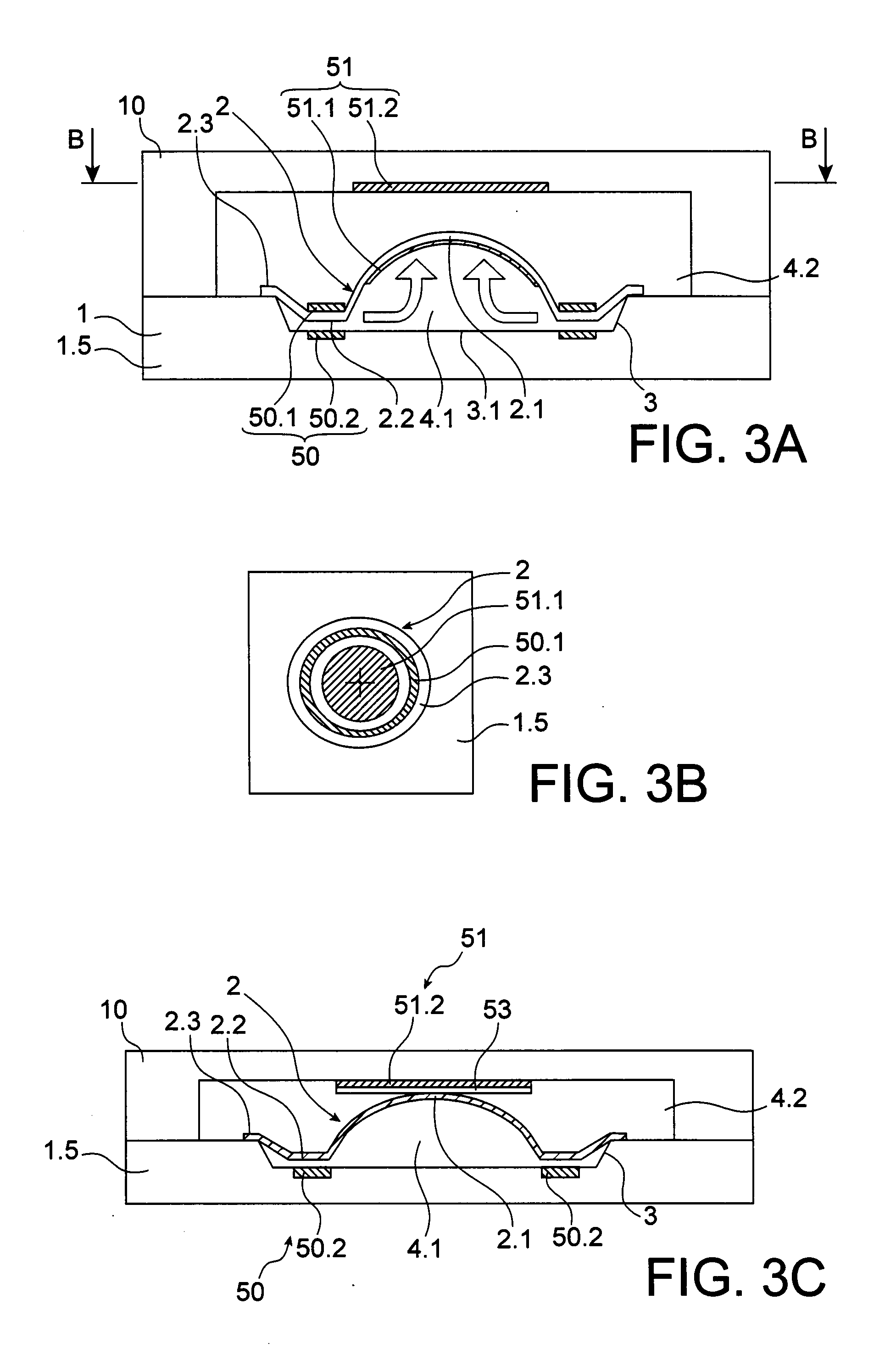 Membrane deformable optical device having improved actuation