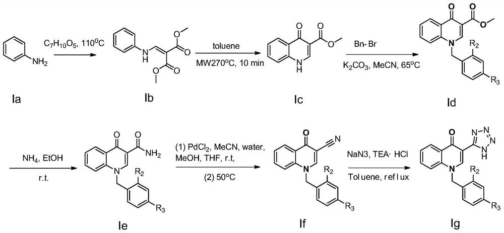 A kind of tetrazolium substituted quinolinone derivative and its preparation method and application