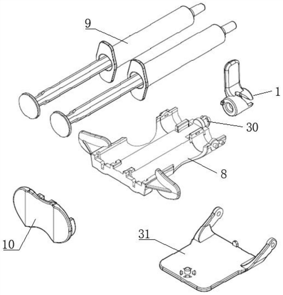 Duplex medicine mixer and medicine feeding seat used on medicine mixer