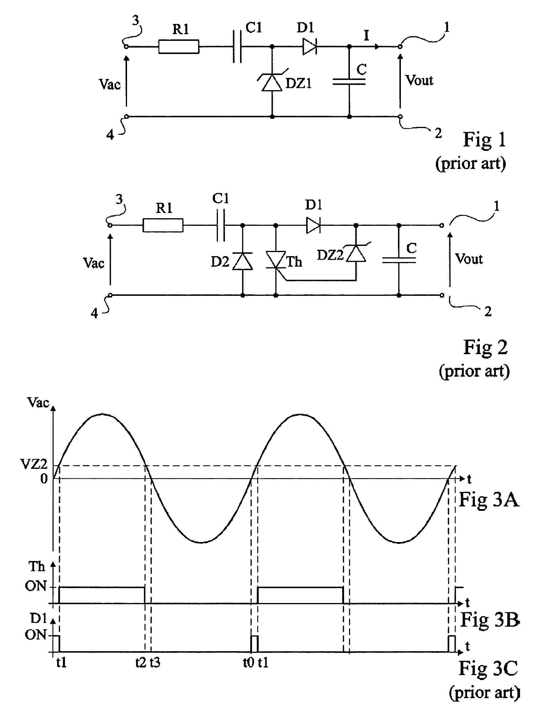 Capacitive power supply circuit and method