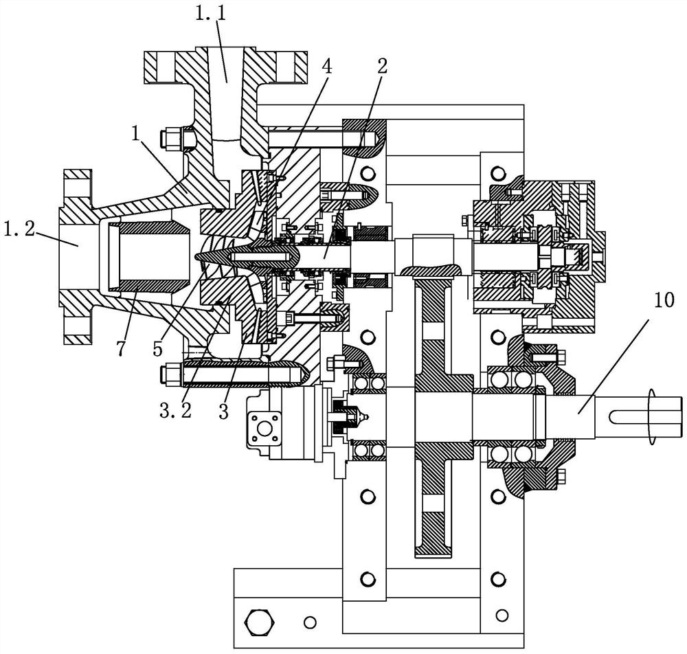 High-speed centrifugal pump reverse rotation hydraulic turbine device