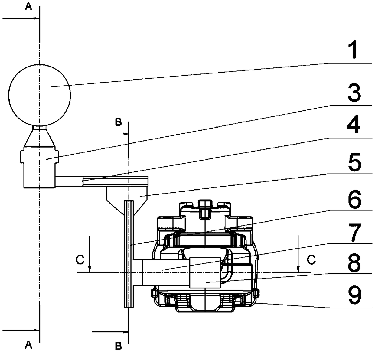 Process model structure of casting system for caliper body casting and use method