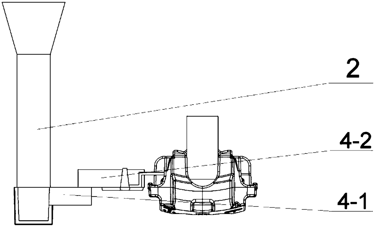 Process model structure of casting system for caliper body casting and use method