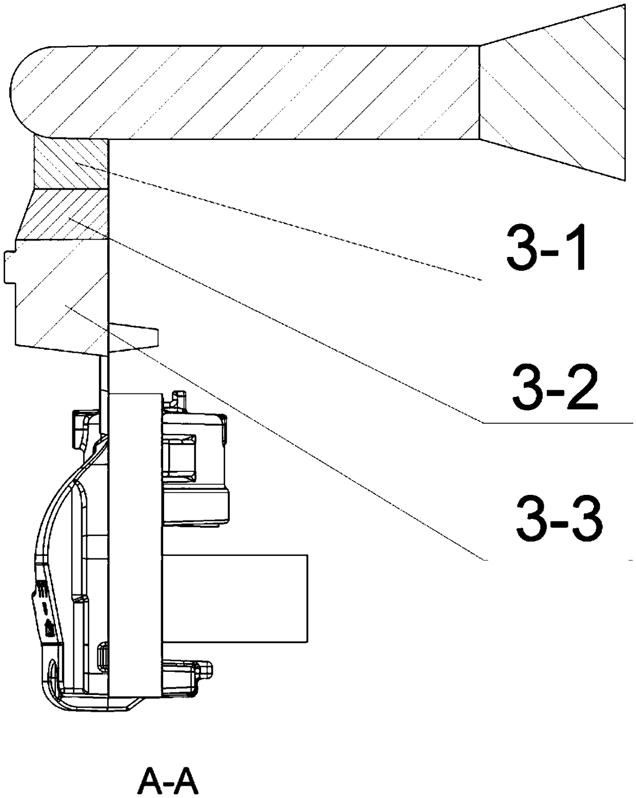 Process model structure of casting system for caliper body casting and use method