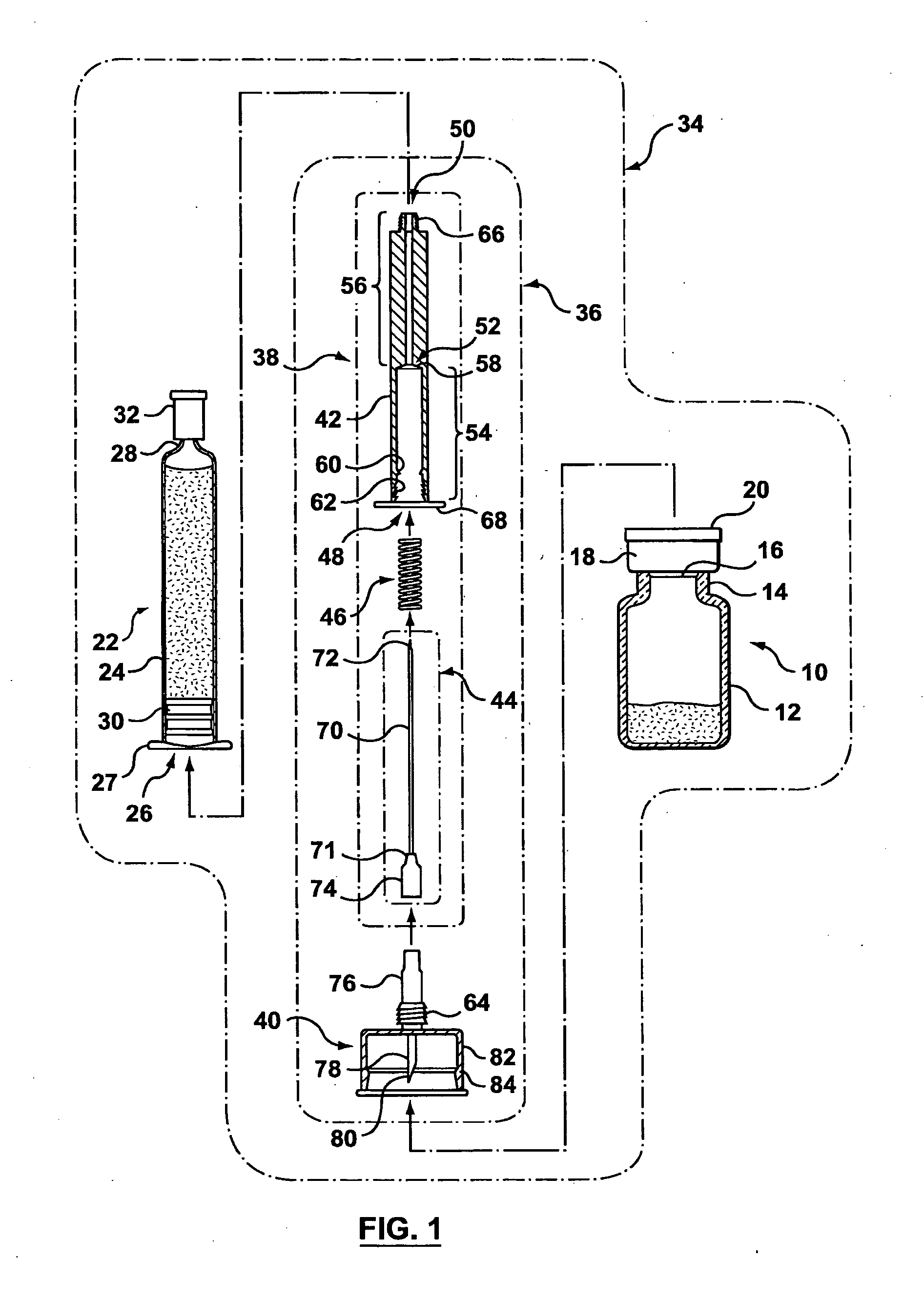 Fluid transfer assembly for pharmaceutical delivery system and method for using same