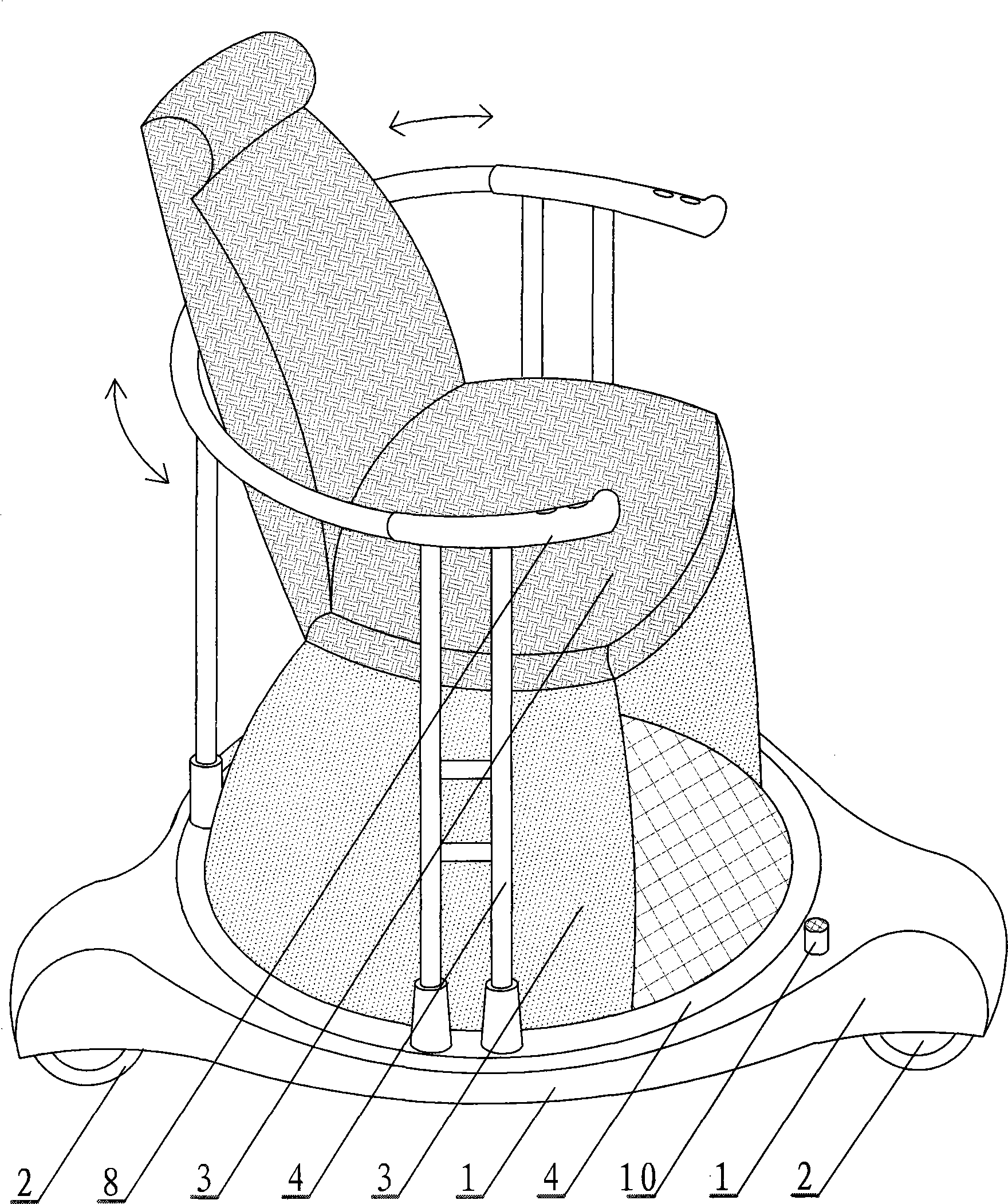 Seat hand-ring rotating steering type loaner car