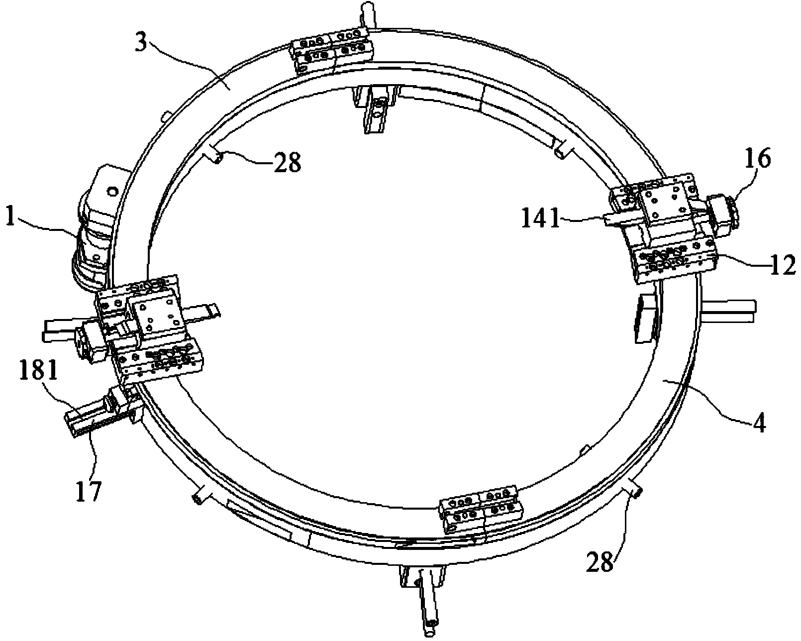 Outer clamp type bevelling machine