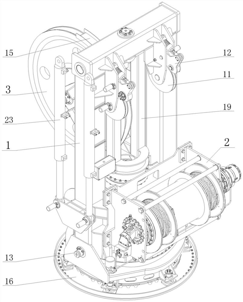 Underwater robot laying and recovery oscillation stopper, swing frame and system