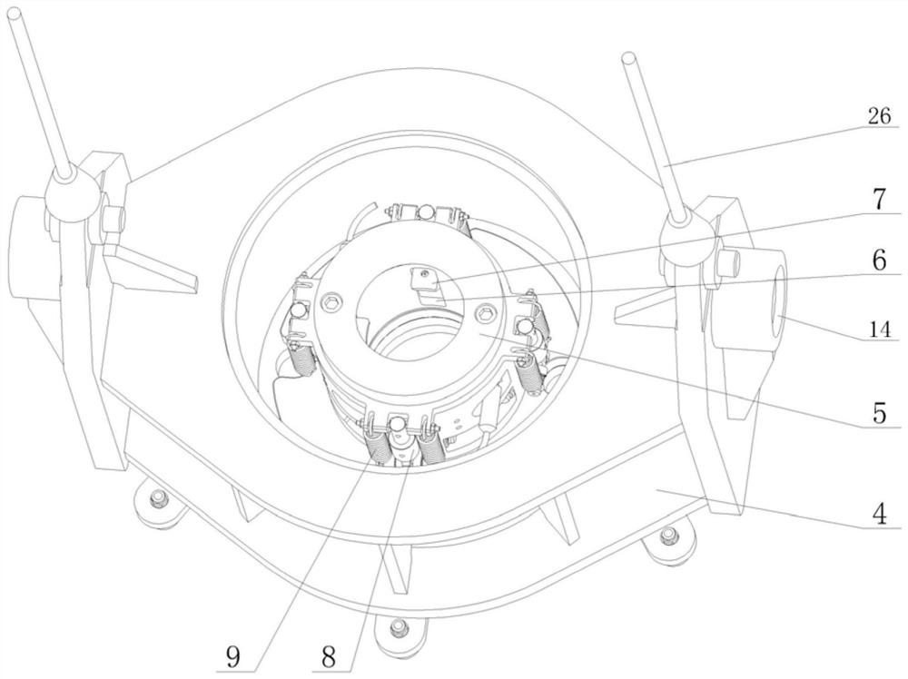 Underwater robot laying and recovery oscillation stopper, swing frame and system