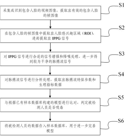 Drug addict screening method based on IPPG