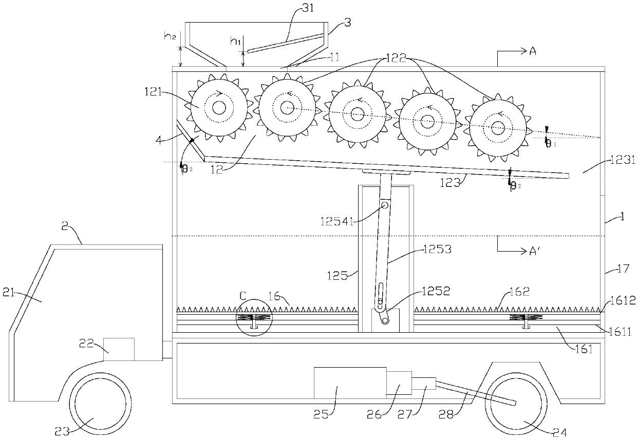 Ore extraction and transfer device