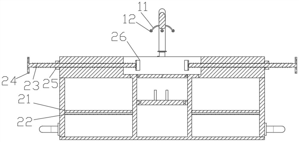 Negative pressure adsorbing type plastic product multi-water-injection-nozzle washing device