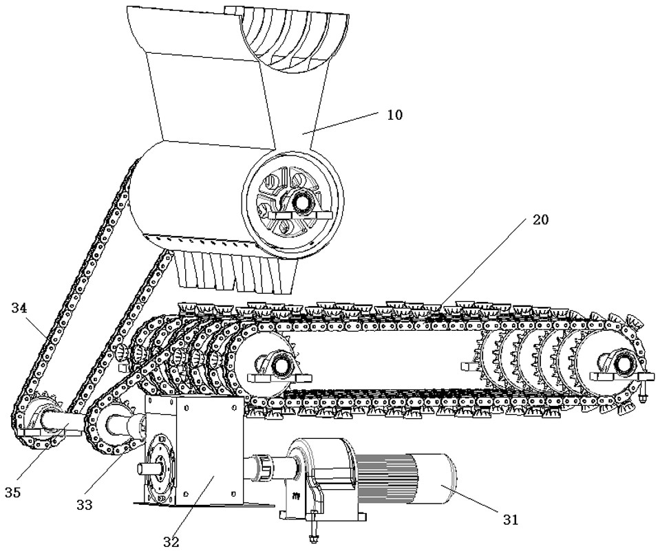 A walnut laser scribing machine based on chain drive