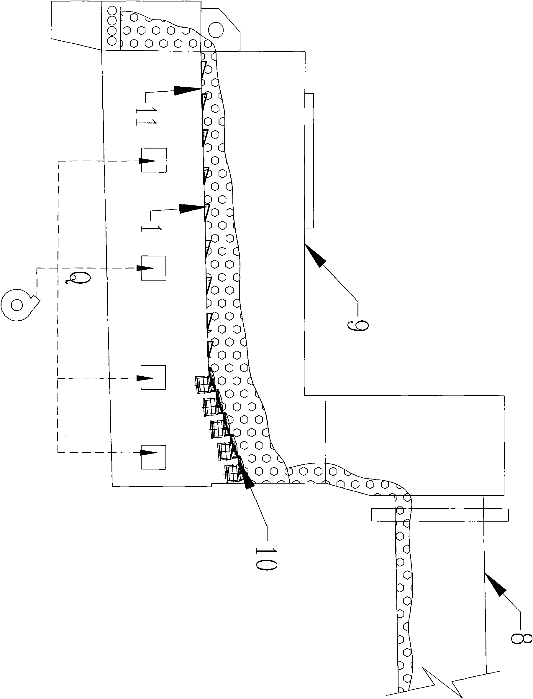 Method and cooler for cooling hot-state granular material during enhanced convection heat exchange