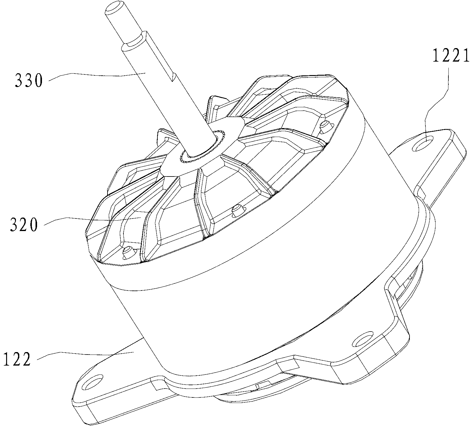 Motor stator and external rotor motor with motor stator