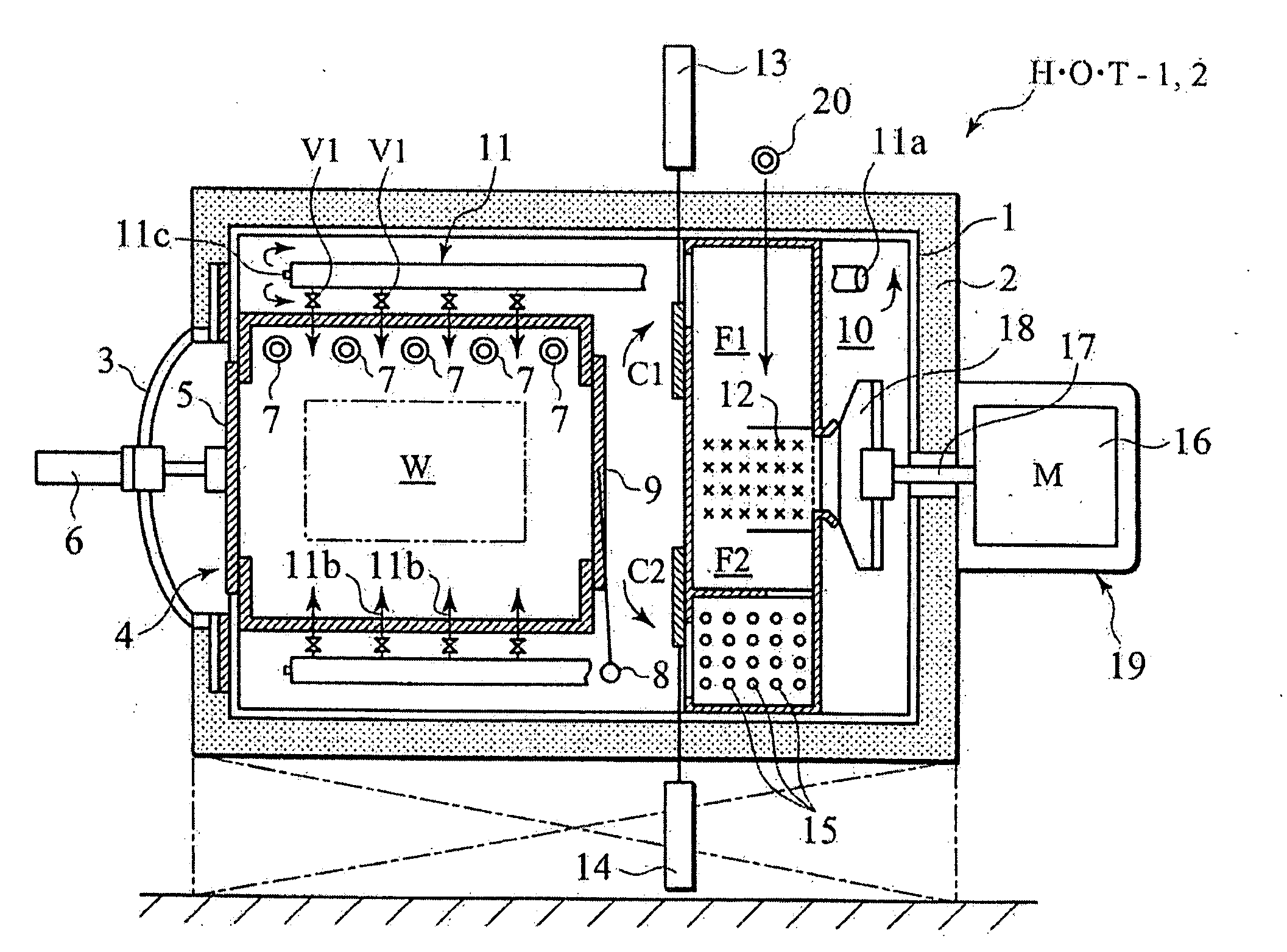 Metal heat treatment system hot-gas quenching apparatus and hot-gas heat treatment system