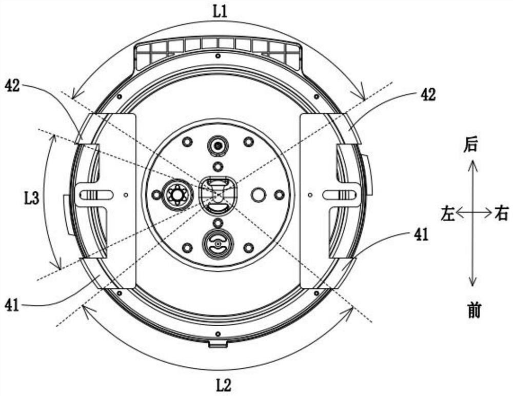 A pressure cooking appliance with directional pressure relief