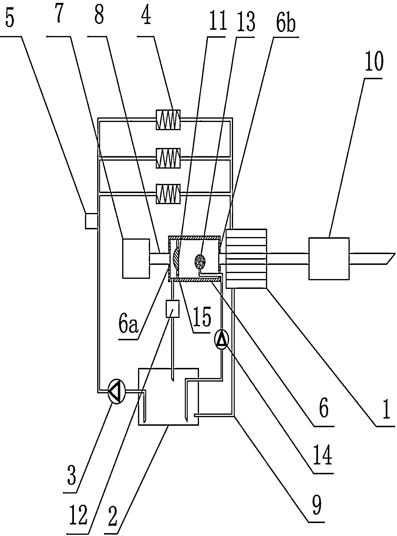 Automobile engine tail gas utilization device