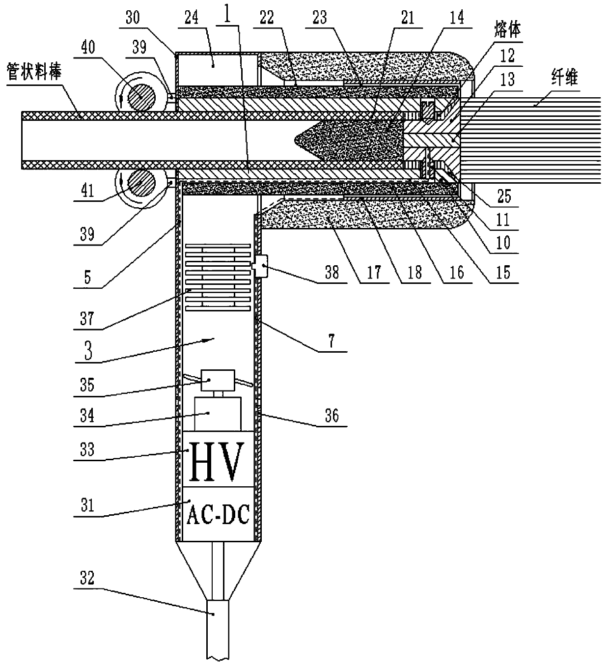 Portable melt electrospinning device