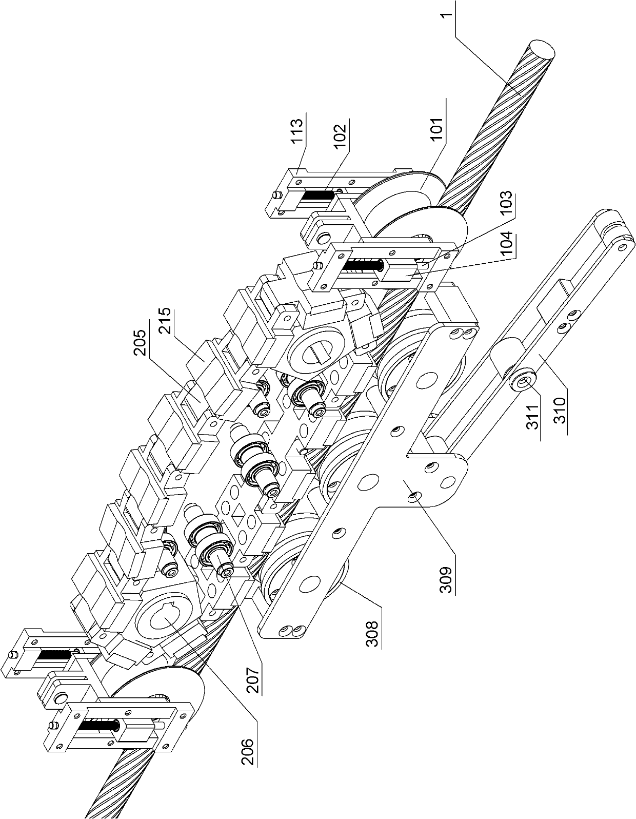 Conductor and ground wire traveling vehicle