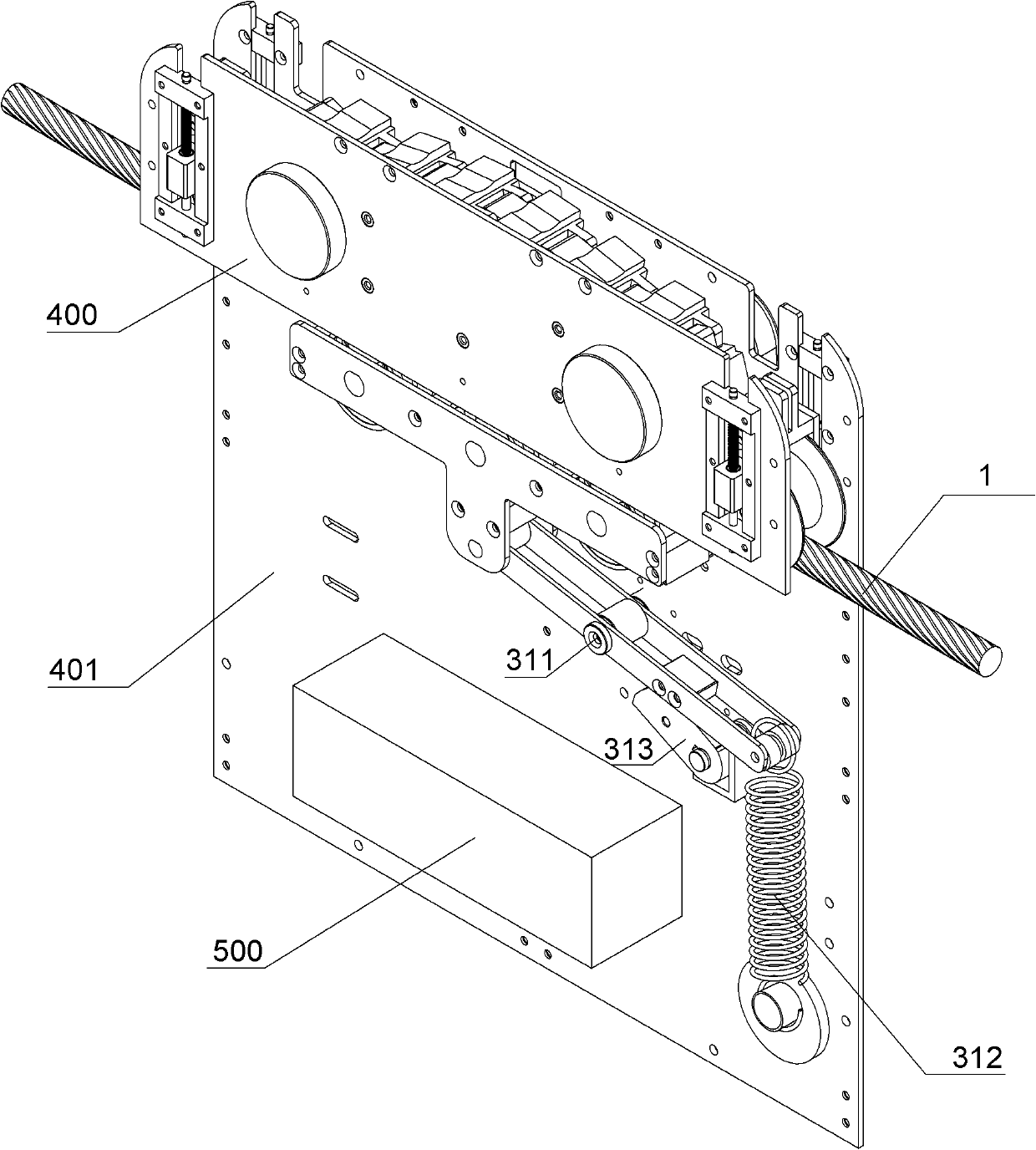 Conductor and ground wire traveling vehicle