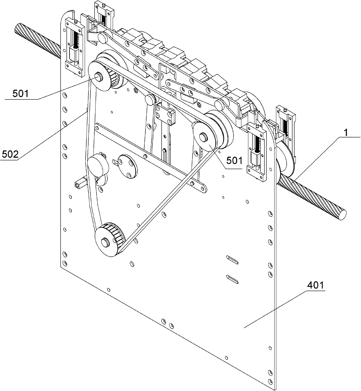 Conductor and ground wire traveling vehicle