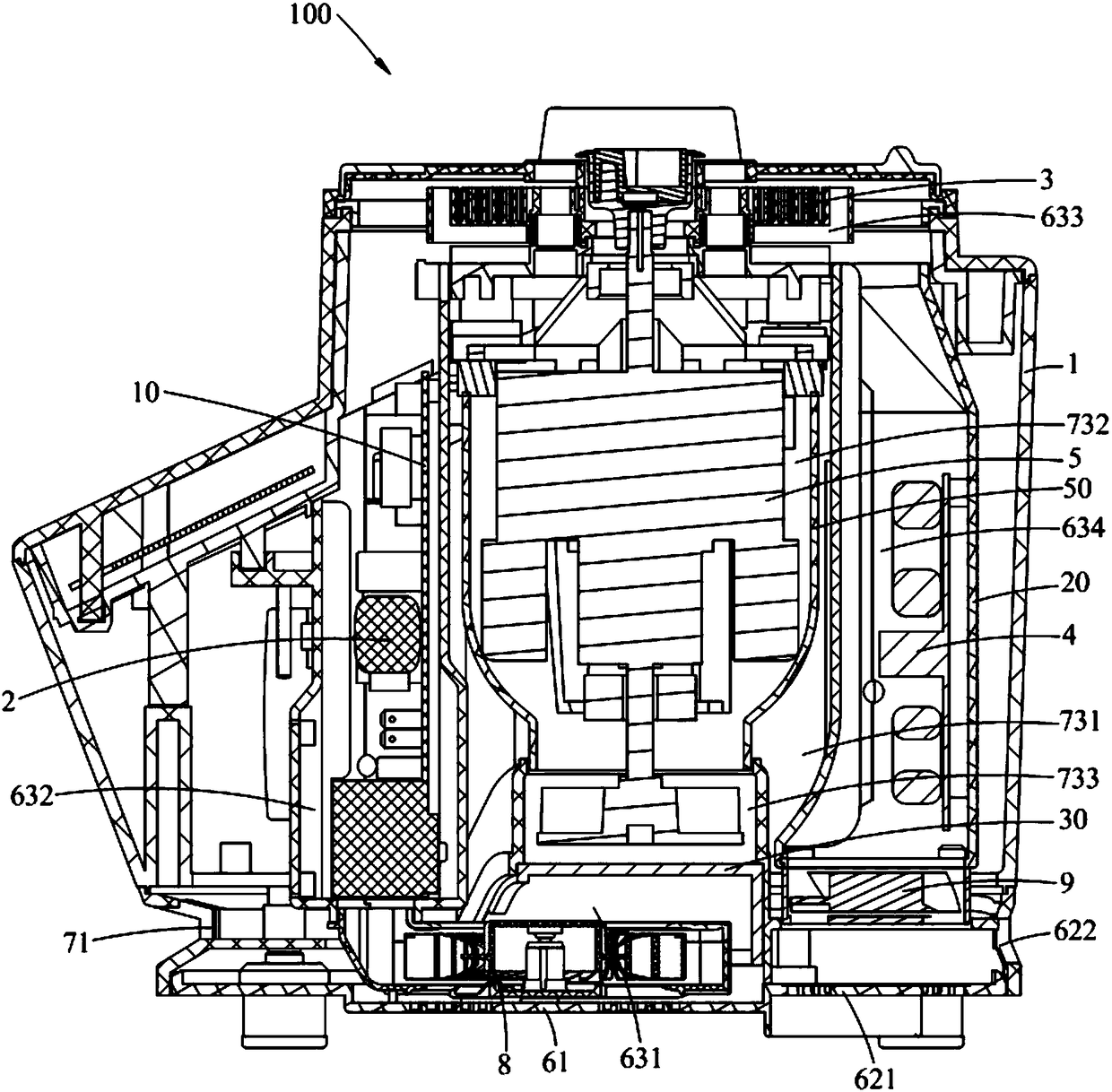 Machine base assembly and electromagnetic heating food processor