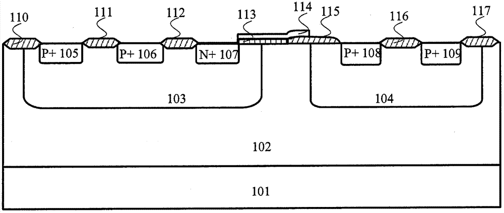 An esd protection device with igbt structure with high sustain voltage