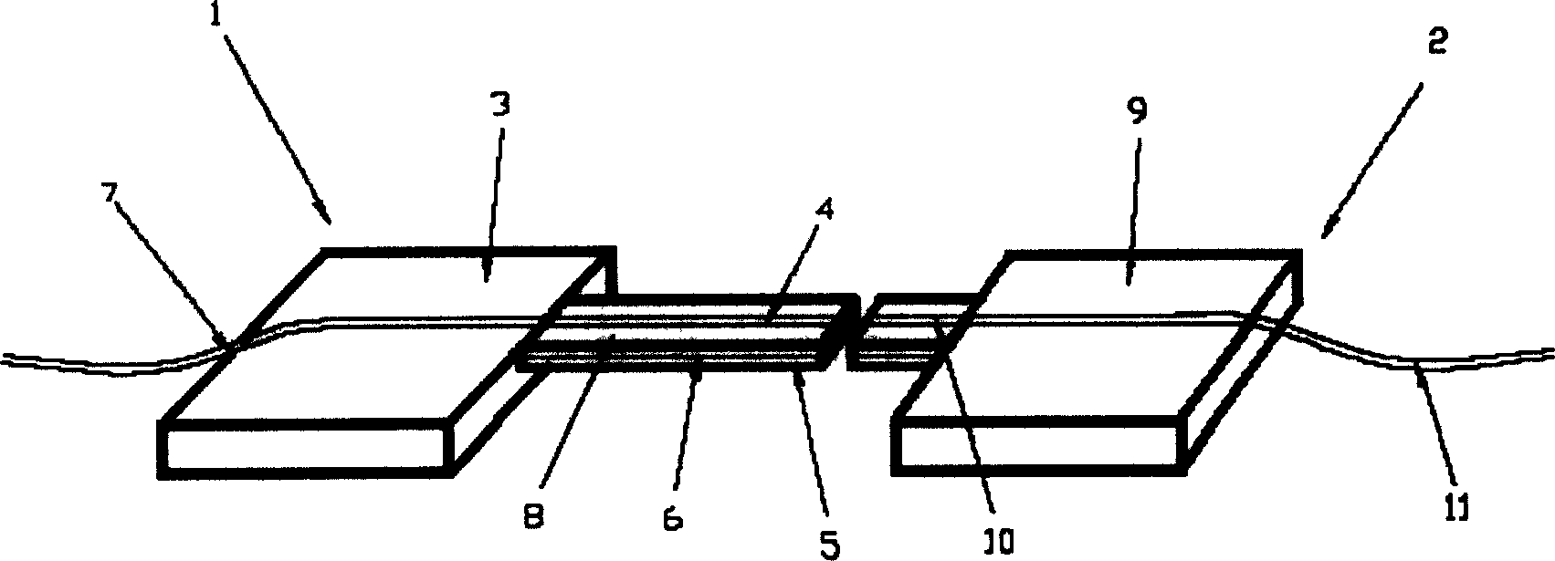 Micro suspension arm beam driven light intensity modulated type optic-fiber hydrogen sensor