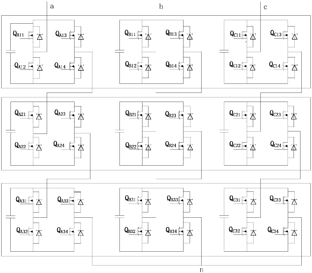 Alpha'-Beta' coordinate-based space vector modulation method of star-shaped cascaded inverter