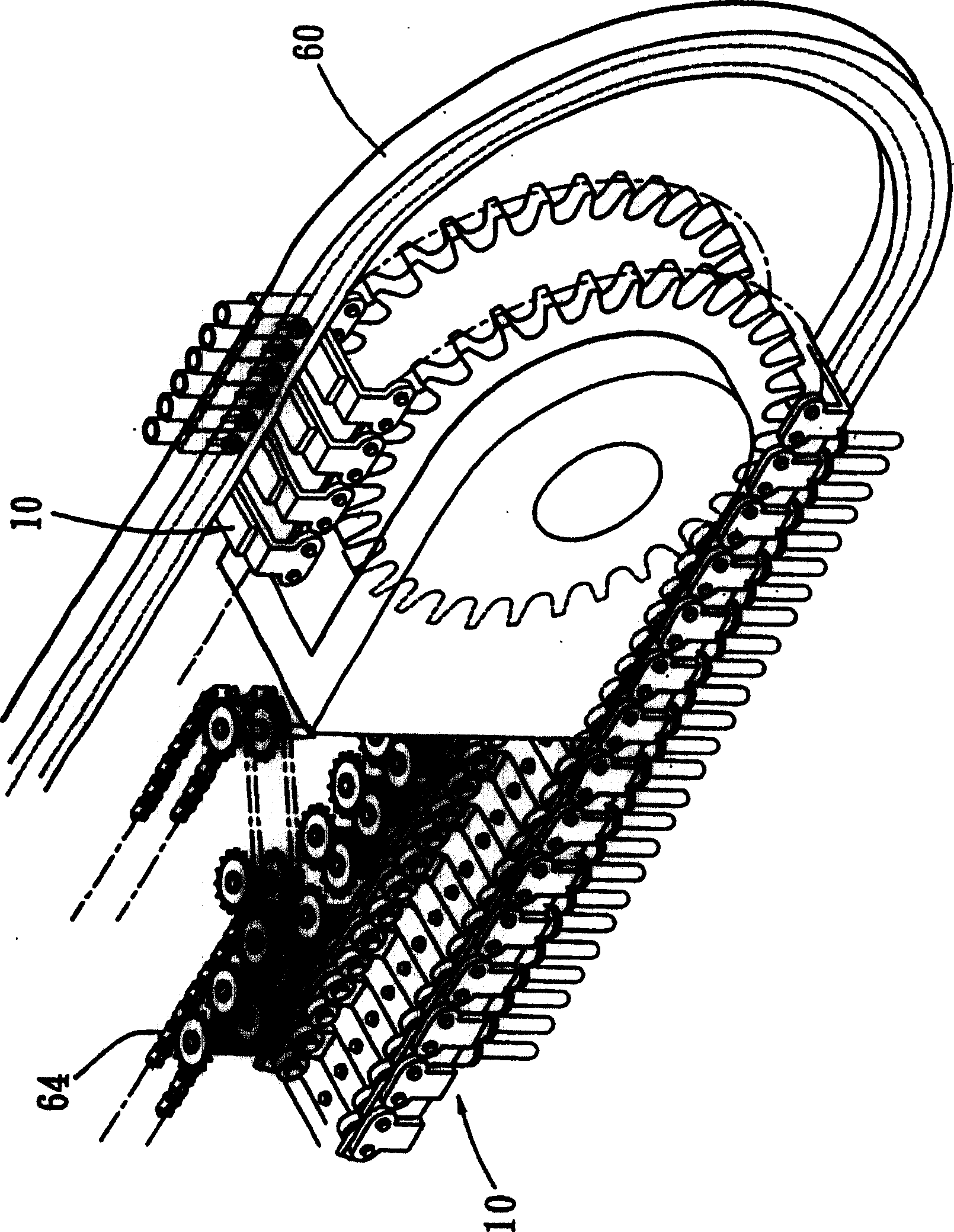 Circulating structure for drawing-blowing forming machine