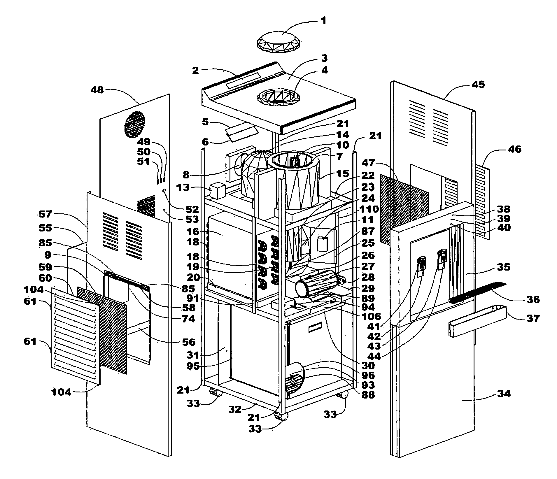 Combination dehydrator, dry return air and condensed water generator/dispenser